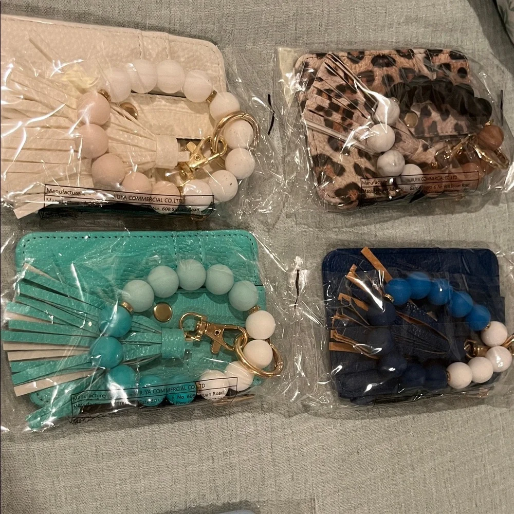 Card Holder with Tassel and Beaded Keychain - Picture 6 of 8